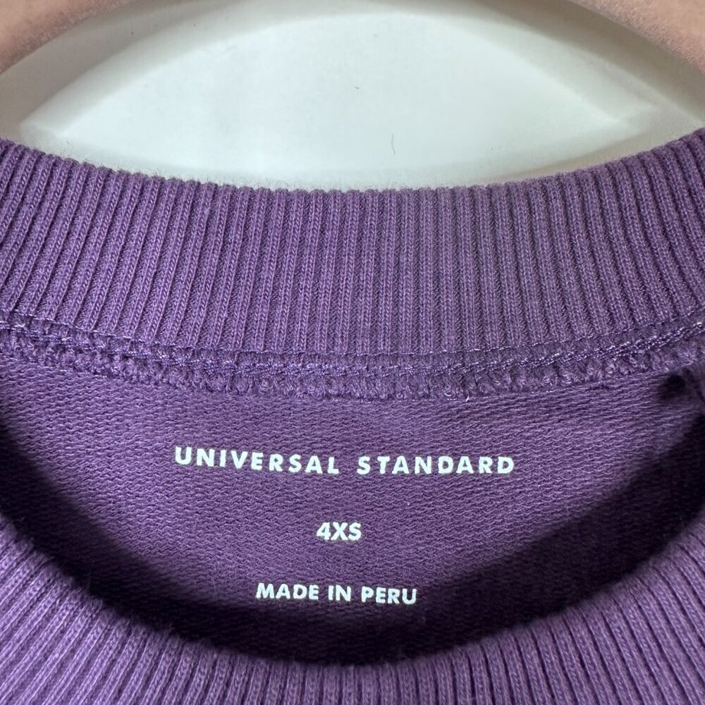 2/$30 NWT Universal Standard Crew Neck Sweatshirt w Ribbing Violet XS #A1317 - Picture 5 of 9